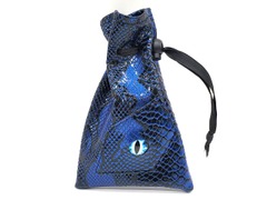 Dragon Eye RPG DnD Dice Bag: Spectral Dragon - Blue & Silver